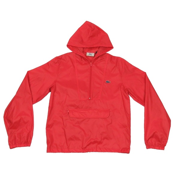 Vintage 90s Izod Lacoste Red 1/2 Zip Pullover Windbreaker Jacket S